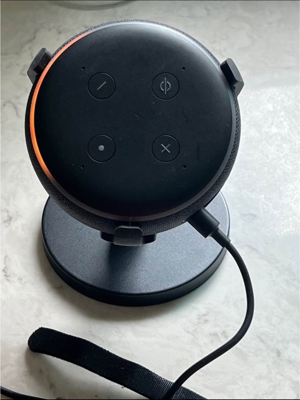 Amazon Echo Dot 3rd Gen Alexa Speaker with Adjustable Stand & Power Cord